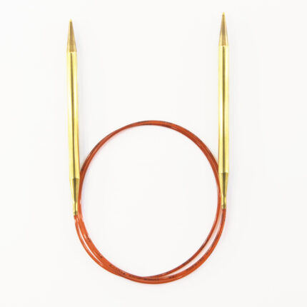 Спицы для вязания Addi круговые позолоченные с удлиненным кончиком, 7 мм, 100 см, арт.755-7/7-100