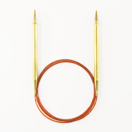 Спицы для вязания Addi круговые позолоченные с удлиненным кончиком, 7 мм, 120 см, арт.755-7/7-120