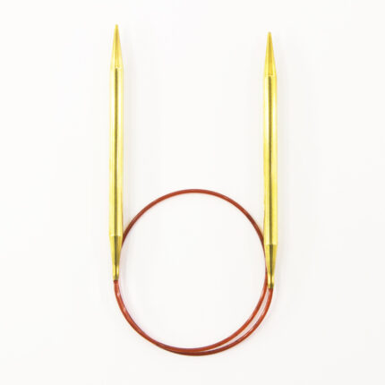 Спицы для вязания Addi круговые позолоченные с удлиненным кончиком, 7 мм, 60 см, арт.755-7/7-60