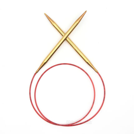 Спицы для вязания Addi круговые позолоченные с удлиненным кончиком, 7 мм, 80 см, арт.755-7/7-80