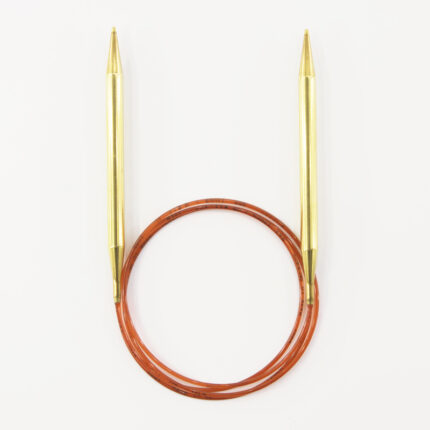 Спицы для вязания Addi круговые позолоченные с удлиненным кончиком, 8 мм, 120 см, арт.755-7/8-120