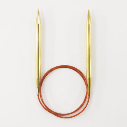 Спицы для вязания Addi круговые позолоченные с удлиненным кончиком, 8 мм, 80 см, арт.755-7/8-80