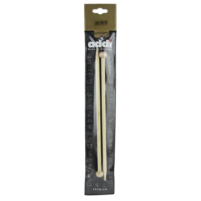 Спицы для вязания Addi прямые бамбуковые, 7 мм, 25 см, арт.500-7/7-25