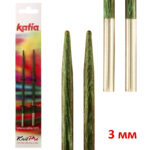Спицы для вязания KATIA съемные, стандартные, деревянные, 3 мм, арт.7651