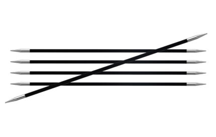 Спицы для вязания Knit Pro чулочные, карбоновые Karbonz 15см, 1,25 мм (Комплект 5 шт.), арт.41102