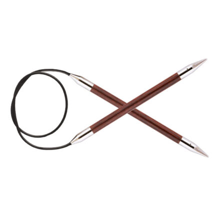 Спицы для вязания Knit Pro круговые, деревянные Royale 7мм, 100см, бордовая роза, арт.29121