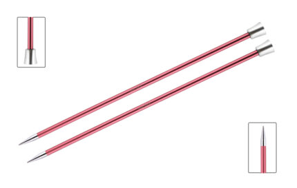 Спицы для вязания Knit Pro прямые Zing 6,50мм, 25см, арт.47244