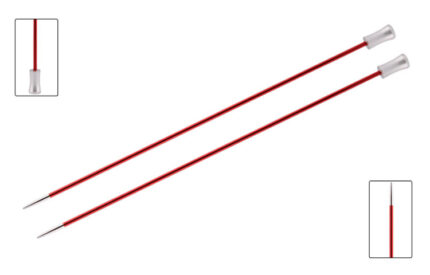 Спицы для вязания Knit Pro прямые Zing 9мм, 30см, арт.47277