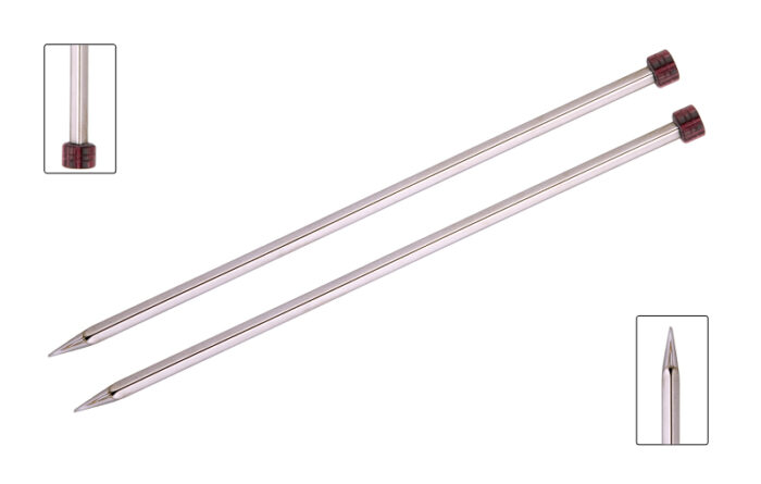 Спицы для вязания Knit Pro прямые, металлические, квадратные Nova Cubics 8мм, 30см, арт.12284