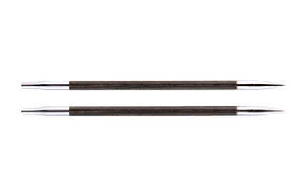 Спицы для вязания Knit Pro съемные, укороченные, деревянные Royale 4,5мм, серый оникс, арт.29276