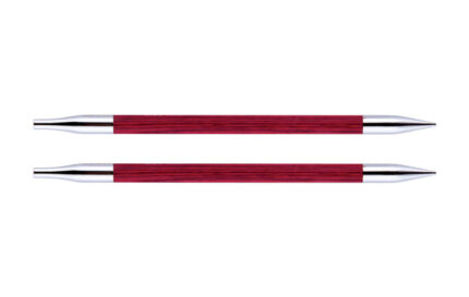 Спицы для вязания Knit Pro съемные, укороченные, деревянные Royale 6мм, розовый леденец, арт.29279