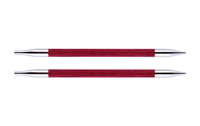 Спицы для вязания Knit Pro съемные, укороченные, деревянные Royale 6мм, розовый леденец, арт.29279