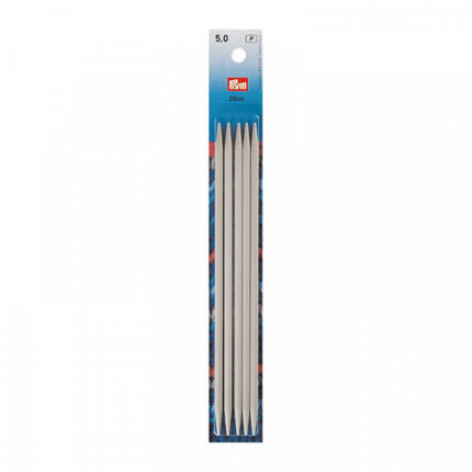 Спицы для вязания PRYM чулочные 20см / 5мм, алюминий, арт.191494