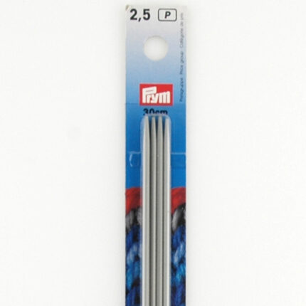 Спицы для вязания PRYM чулочные 2,50мм / 30см, алюминий, арт.191556