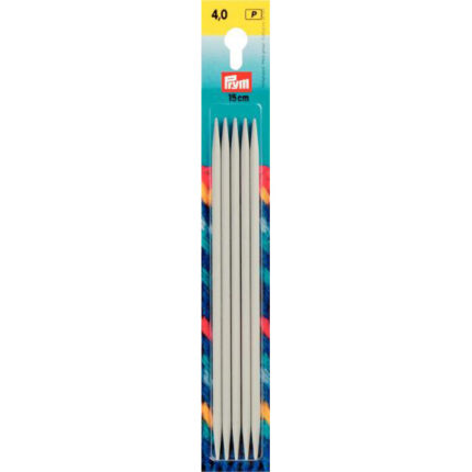 Спицы для вязания PRYM чулочные 4мм / 15см, алюминий, арт.191365