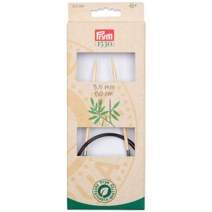 Спицы для вязания PRYM круговые, Серия Prym 1530, 3,5мм / 80см, бамбук, натуральный, арт.222505