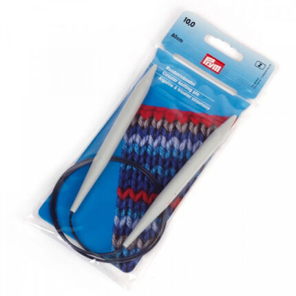 Спицы для вязания PRYM круговые с гибкой леской 10мм / 80см пластик, арт.211192