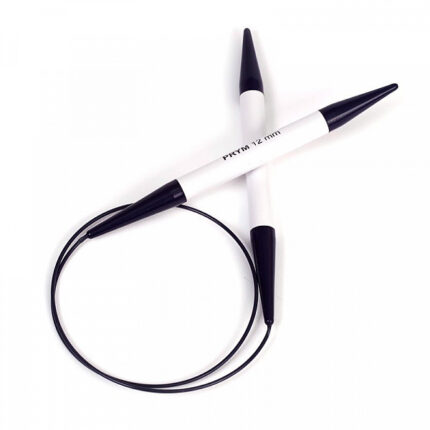 Спицы для вязания PRYM круговые с гибкой леской 12мм / 80см пластик, арт.211314