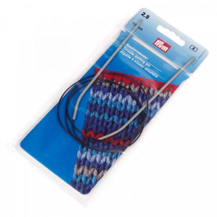 Спицы для вязания PRYM круговые с гибкой леской 2,5мм / 100см алюминий, арт.211221