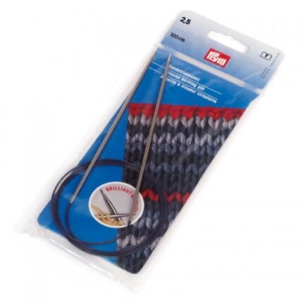 Спицы для вязания PRYM круговые с гибкой леской 2,5мм / 100см латунь, арт.212116