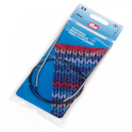 Спицы для вязания PRYM круговые с гибкой леской 2,5мм / 80см алюминий, арт.211219