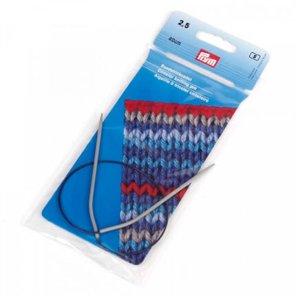 Спицы для вязания PRYM круговые с гибкой леской 40см, 2,5мм, алюминий, арт.211215