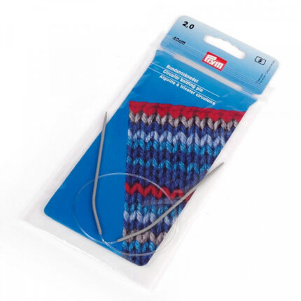 Спицы для вязания PRYM круговые с гибкой леской 40см, 2мм, алюминий, арт.211200