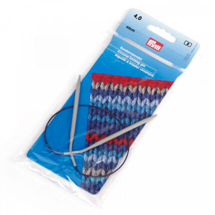 Спицы для вязания PRYM круговые с гибкой леской 40см, 4мм, алюминий, арт.211260