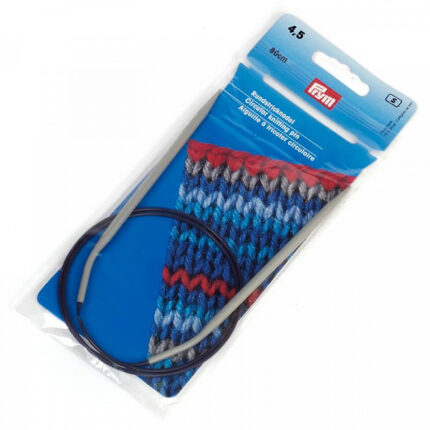 Спицы для вязания PRYM круговые с гибкой леской 4,5мм / 80см алюминий, арт.211279