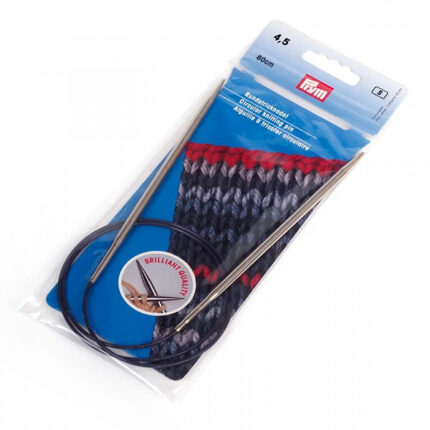 Спицы для вязания PRYM круговые с гибкой леской 4,5мм / 80см латунь, арт.212154