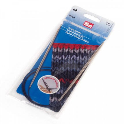 Спицы для вязания PRYM круговые с гибкой леской 4мм / 100см латунь, арт.212146