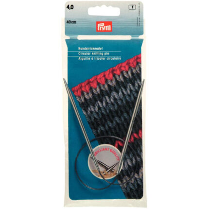 Спицы для вязания PRYM круговые с гибкой леской 4мм / 40см латунь, арт.212140