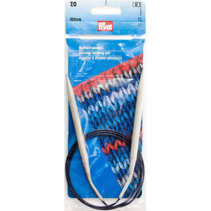 Спицы для вязания PRYM круговые с гибкой леской 7мм / 100см алюминий, арт.211389