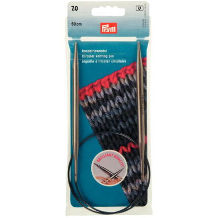 Спицы для вязания PRYM круговые с гибкой леской 7мм / 60см латунь, арт.212192