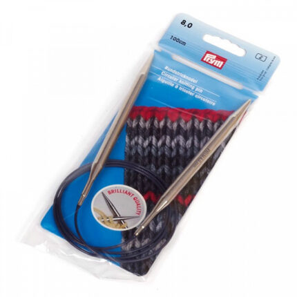 Спицы для вязания PRYM круговые с гибкой леской 8мм / 100 см латунь, арт.212216