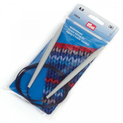 Спицы для вязания PRYM круговые с гибкой леской 8мм / 100см пластик, арт.211170