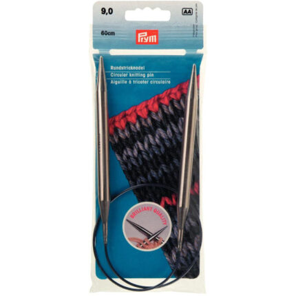 Спицы для вязания PRYM круговые с гибкой леской 9мм / 60см латунь, арт.212222