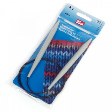 Спицы для вязания PRYM круговые с гибкой леской 9мм / 80см пластик, арт.211180