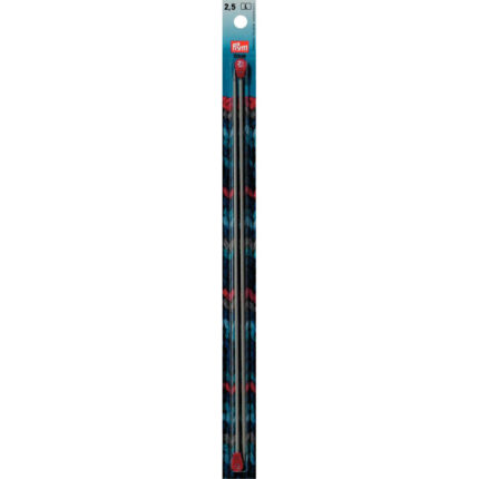 Спицы для вязания PRYM прямые с наконечниками, алюминий, 2,5мм / 30см, арт.191451