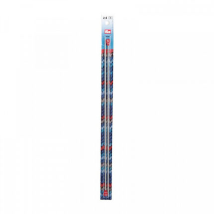 Спицы для вязания PRYM прямые с наконечниками, алюминий, 35см / 2,5мм, арт.191462