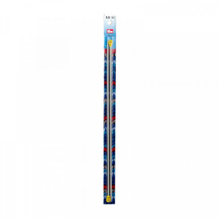 Спицы для вязания PRYM прямые с наконечниками, алюминий, 35см / 3,5мм, арт.191464