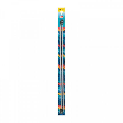 Спицы для вязания PRYM прямые с наконечниками, алюминий, 35см / 4мм, арт.191465