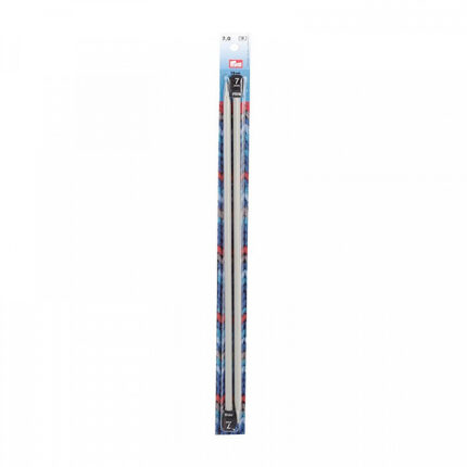 Спицы для вязания PRYM прямые с наконечниками, алюминий, 35см / 7мм, арт.191470