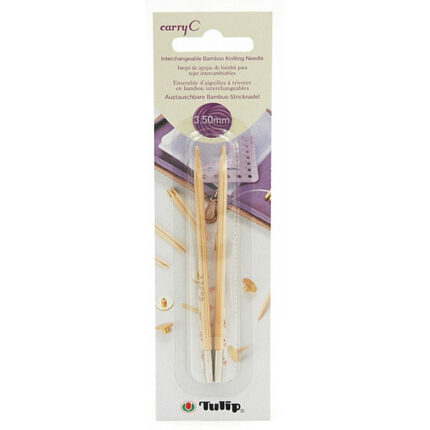 Спицы для вязания TULIP съемные CarryC, натуральный бамбук, 3,5мм / 9,5см, уп.2шт, арт.CTMM-01