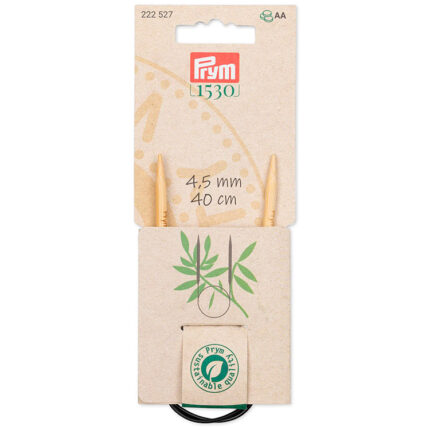 Спицы для вязания круговые бамбуковые, Серия Prym 1530, 40см, 4,5мм, арт.222527