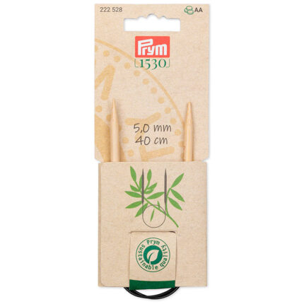 Спицы для вязания круговые бамбуковые, Серия Prym 1530, 40см, 5мм, арт.222528
