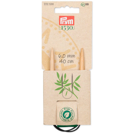 Спицы для вязания круговые бамбуковые, Серия Prym 1530, 40см, 6мм, арт.222530
