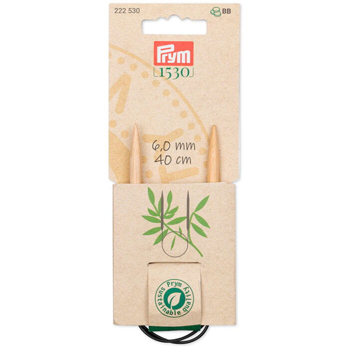 Спицы для вязания круговые бамбуковые, Серия Prym 1530, 40см, 6мм, арт.222530