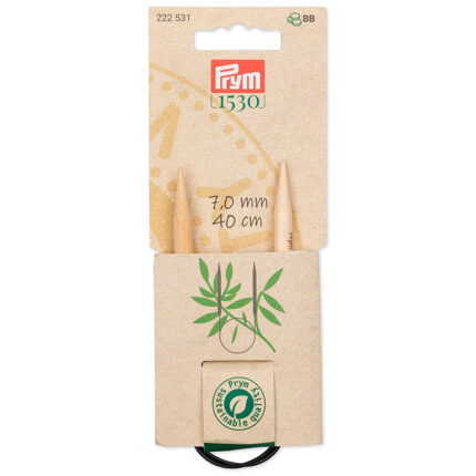 Спицы для вязания круговые бамбуковые, Серия Prym 1530, 40см, 7мм, арт.222531