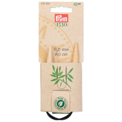 Спицы для вязания круговые бамбуковые, Серия Prym 1530, 40см, 9мм, арт.222533